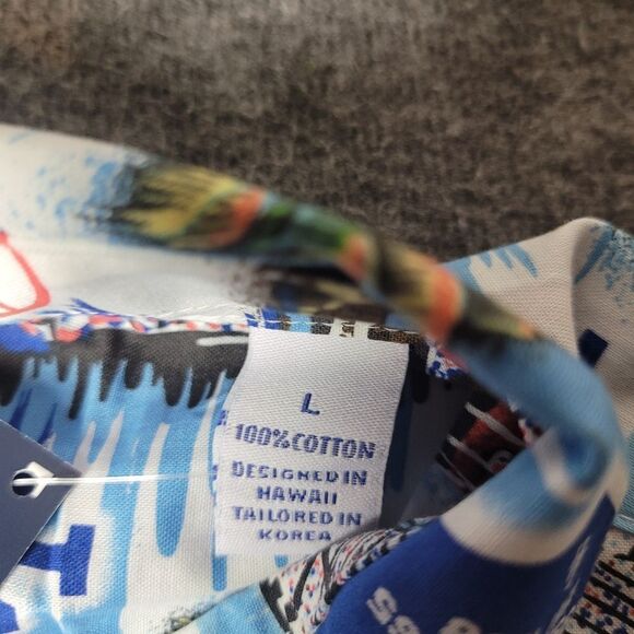 Los Angeles Aloha Dodgers Shirt Mens Sz L Reyn Spooner MLB Hawaiian Baseball New - Picture 7 of 16